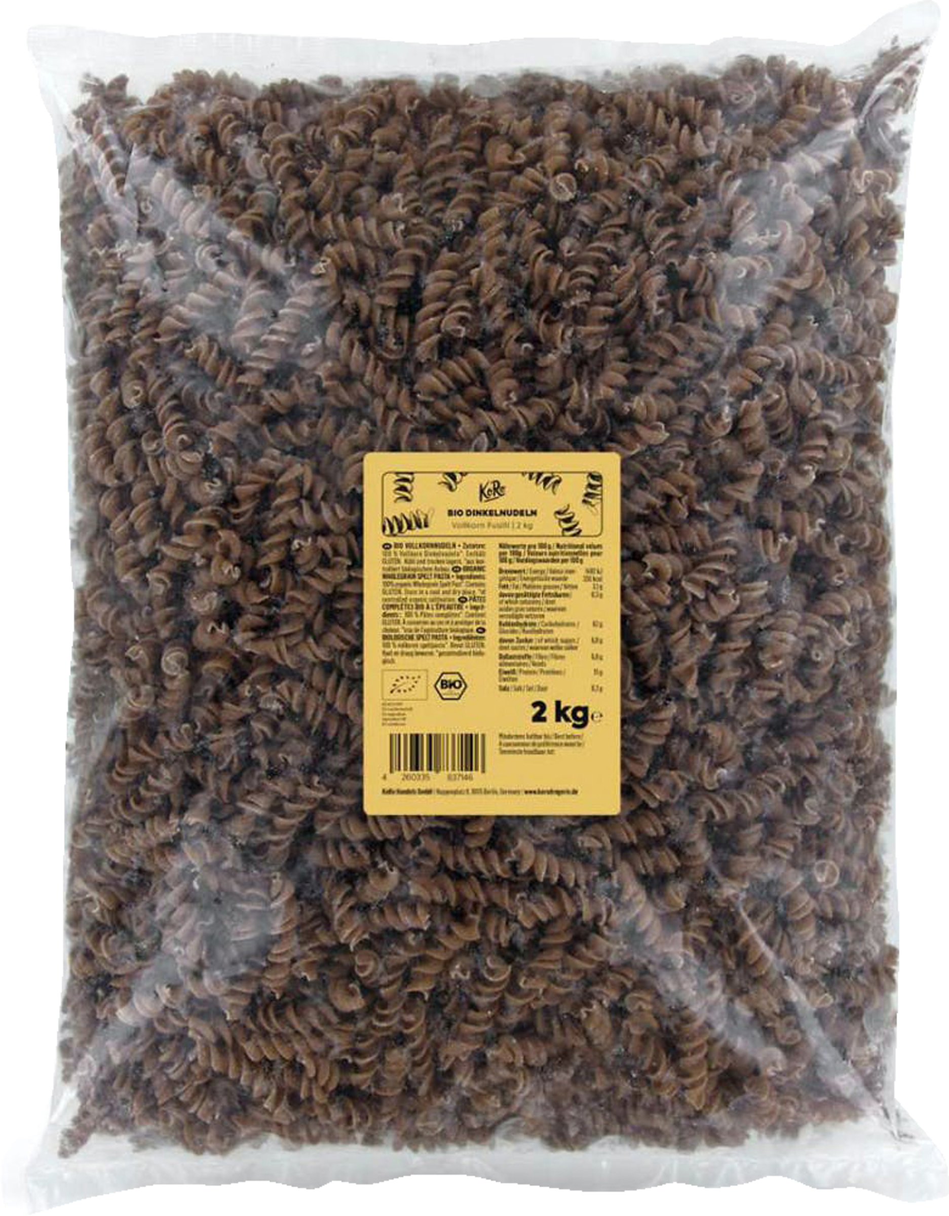 KoRo Organic whole grain spelled pasta
