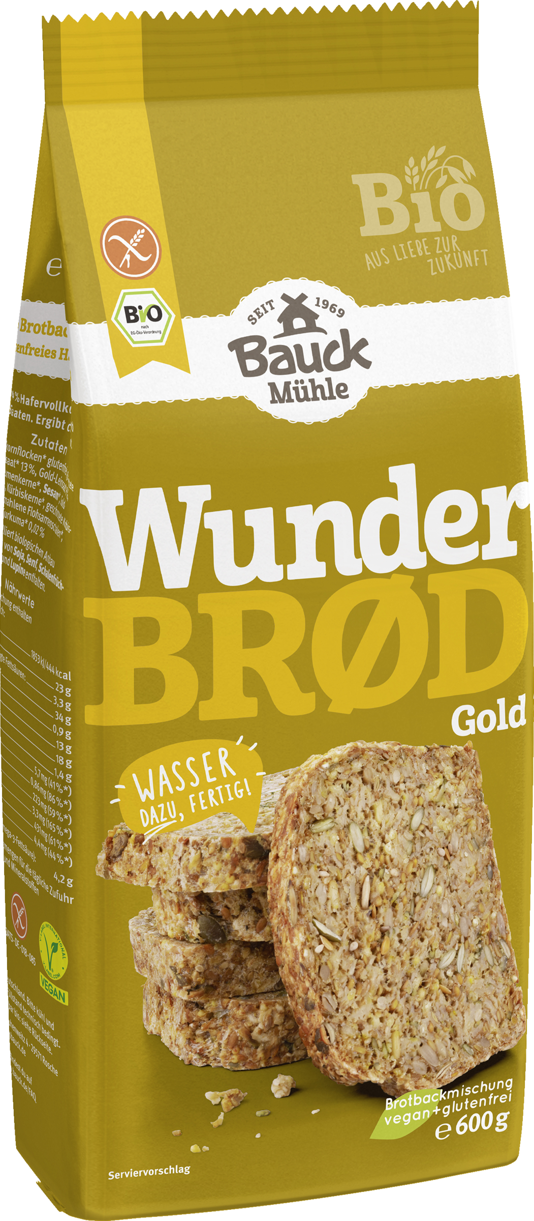 Bauck Mühle Organic Wunderbrød Gold baking mix