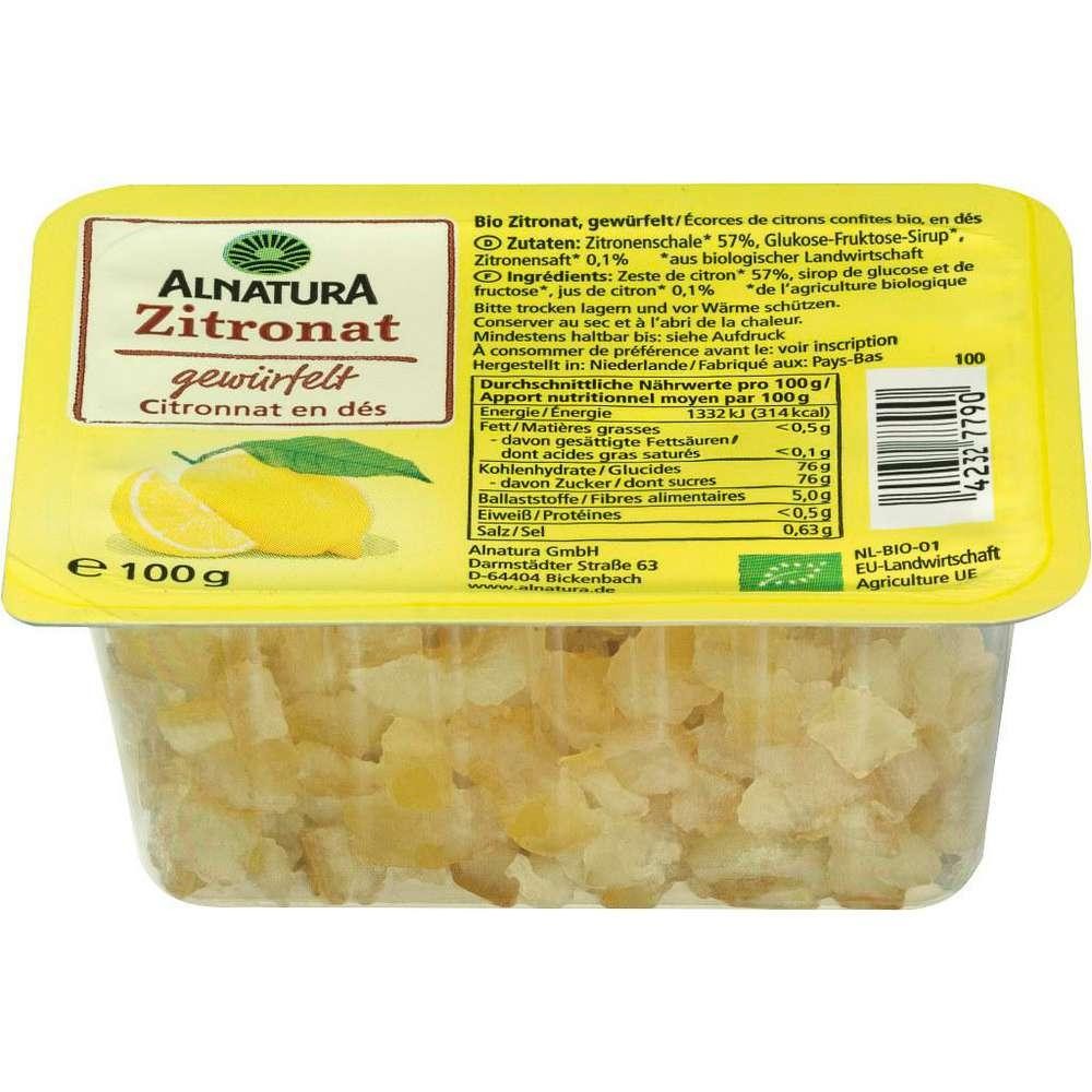 Alnatura Organic candied lemon peel, diced