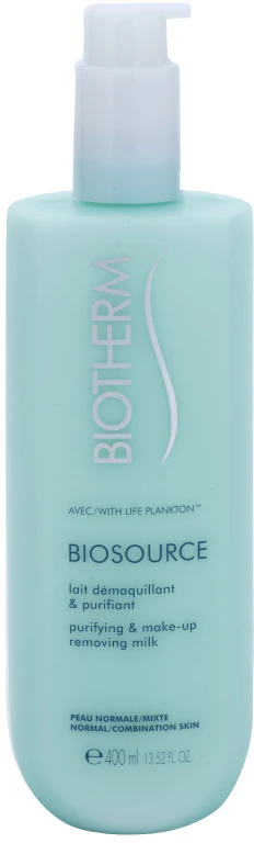 Biotherm Biosource cleansing and make-up removal milk for normal and combination skin