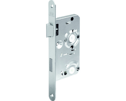 BKS mortise lock for toilet and bathroom door 0215 DIN left, 55/78/8, rebate, faceplate 20x235 mm painted nickel silver