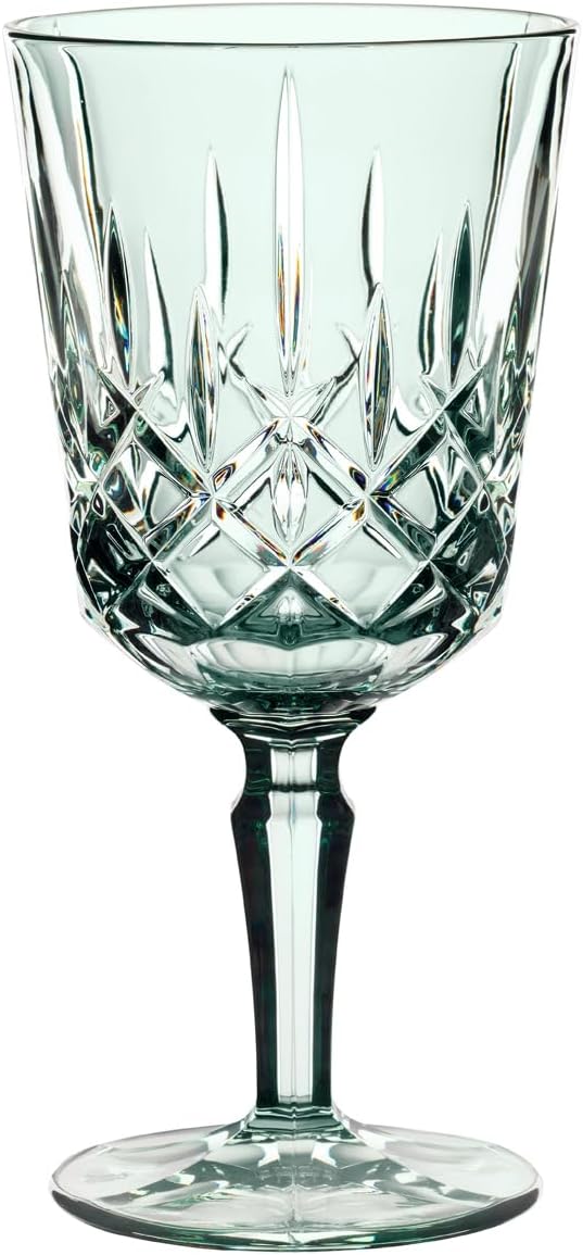 Spiegelau & Nachtmann, Set of 2 Wine Glasses, Green Cocktail Glasses/Wine Glasses, Crystal Glass, 355 ml, Mint, Noblesse Colors, 105220