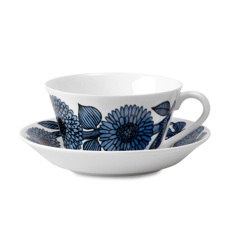 gustavsbergs-porslinsfabrik Blå Aster Tea Set, Round