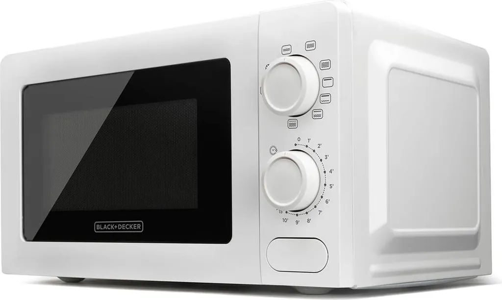 Black & Decker BXMZ700E Microwave Oven with Grill 20L 700W White Flat Surface