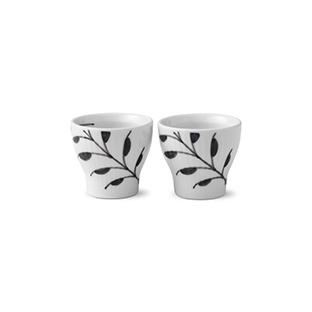 Royal Copenhagen Black Fluted Mega Egg Cup Black 2-Pack
