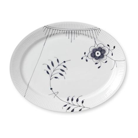 Royal Copenhagen Black Fluted Mega Oval Dish Black