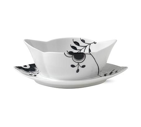 Royal Copenhagen Black Fluted Mega Sauciere Black