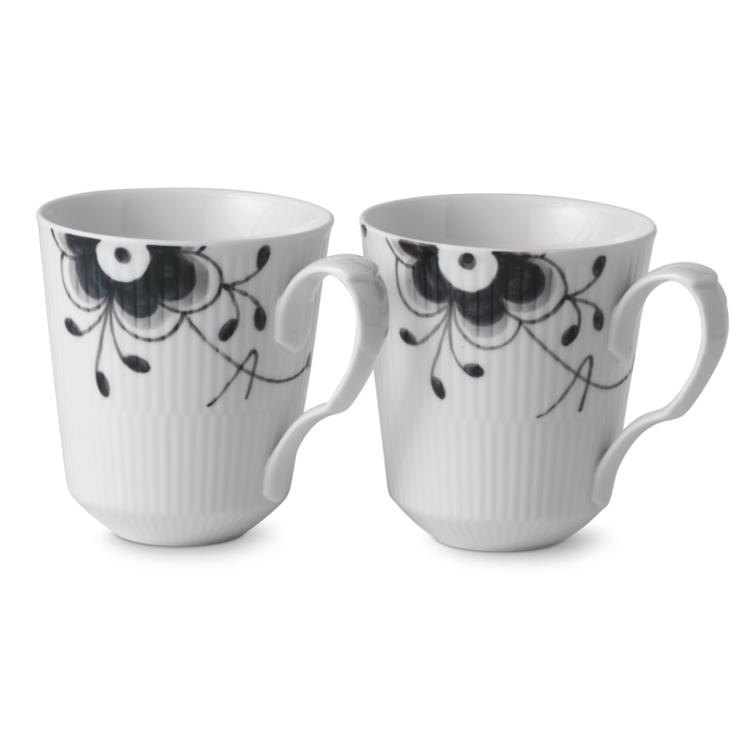Royal Copenhagen Black Fluted Mega Cup Of Black 2-Pack
