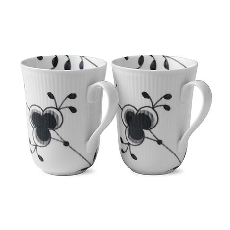 Royal Copenhagen Black Fluted Mega Cup Of Black 2-Pack