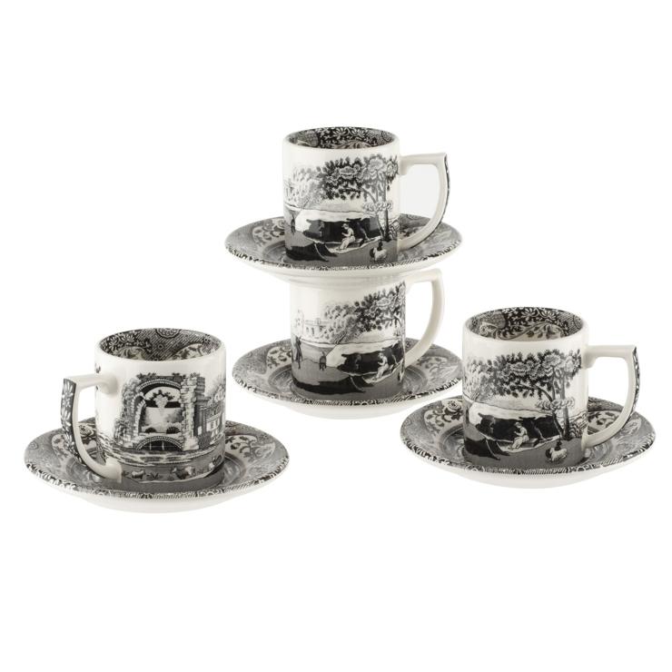 spode Black Italian Espresso Cup 4-Pack