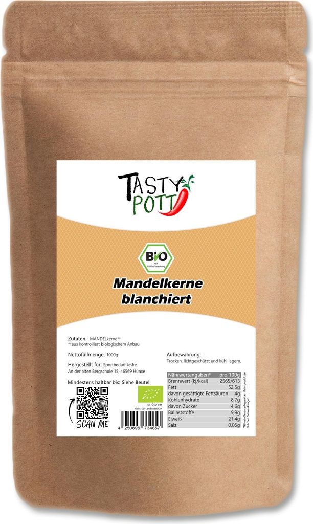 TASTY-POTT blanched almonds 1kg 1000g