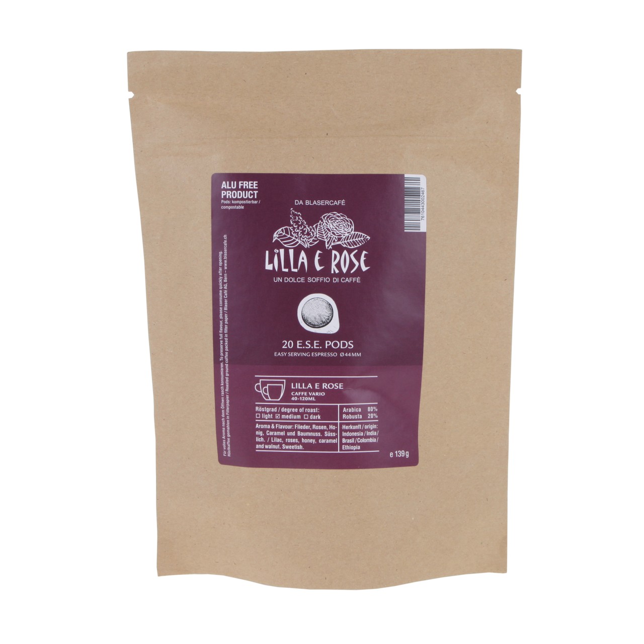 Blasercafé Lilla E Rose Pads 20 Pieces