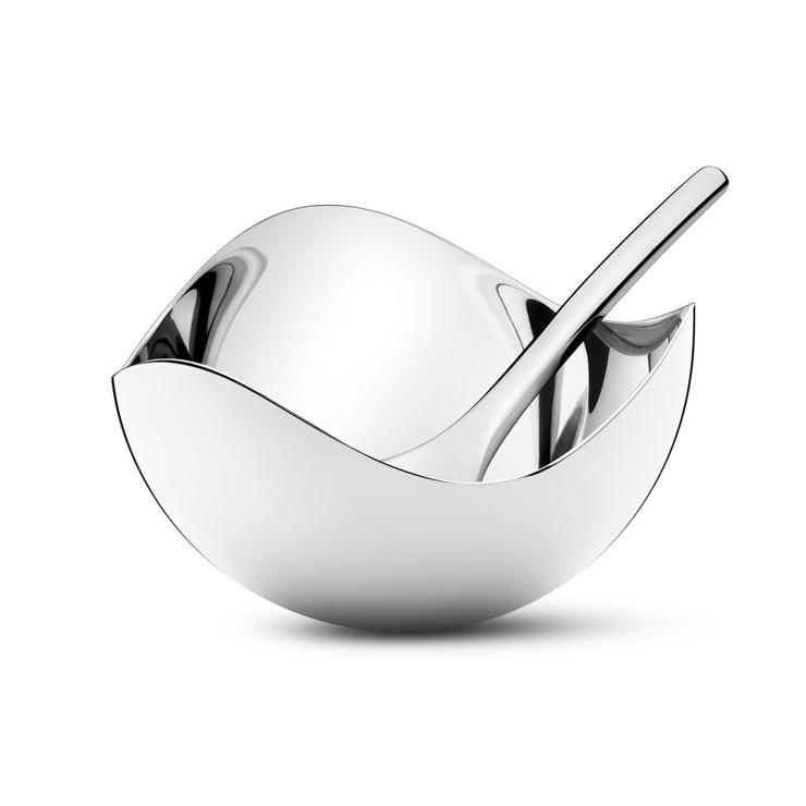 Georg Jensen Bloom Salt Bowl With Spoon