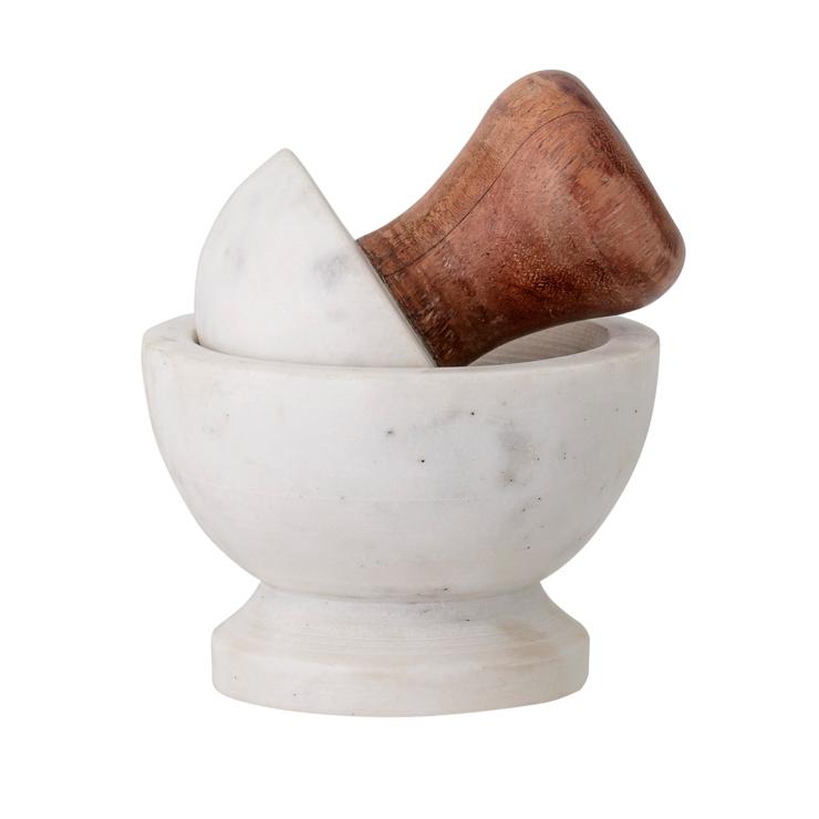 Bloomingville Mortar & Pestle Marble Acacia