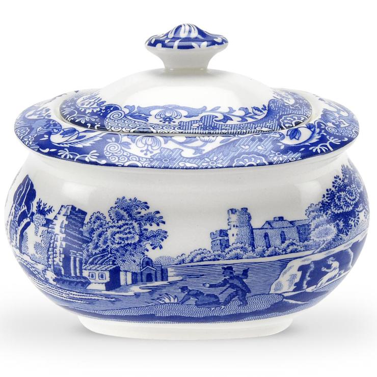spode Blue Italian sugar bowl with lid