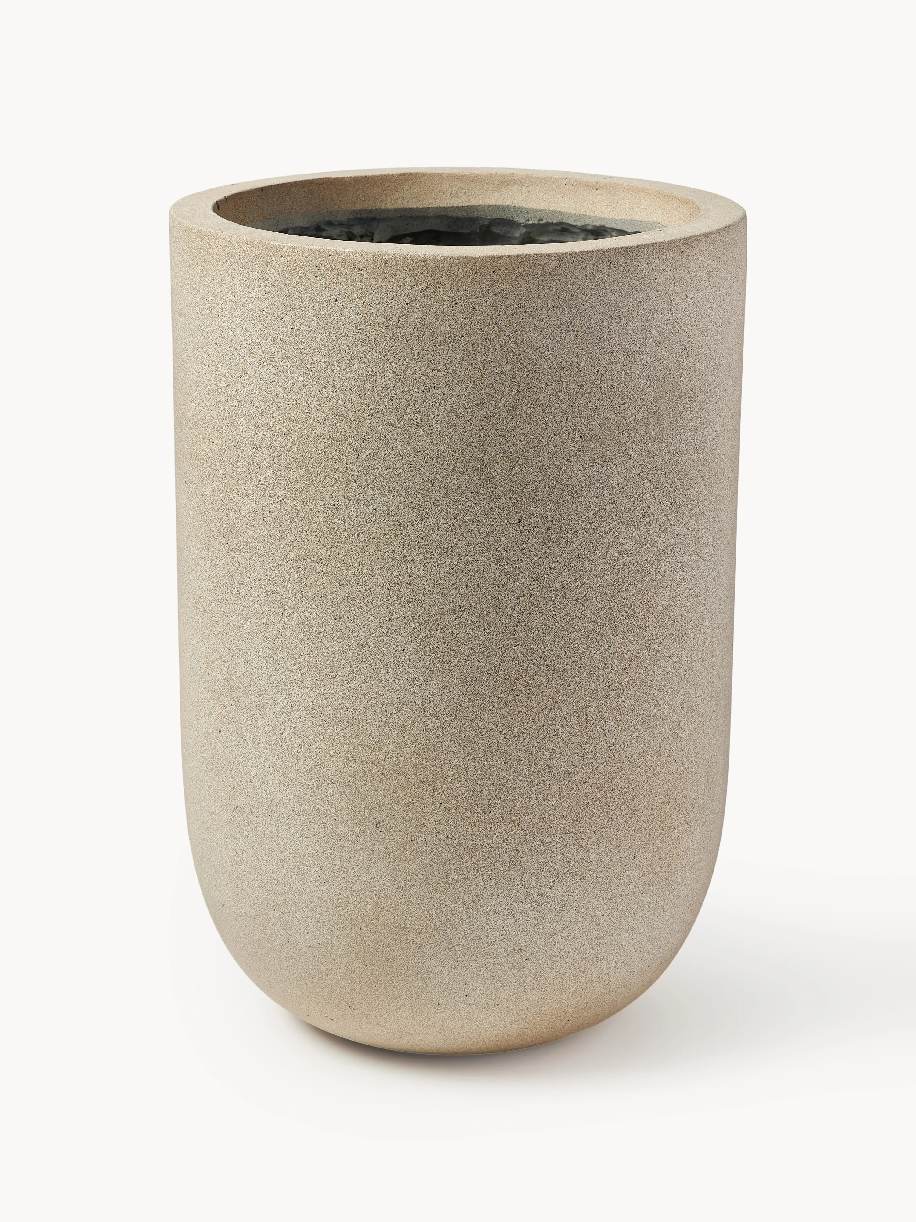 Westwing Collection Tuscany concrete flower pot, H 34 cm, Light beige