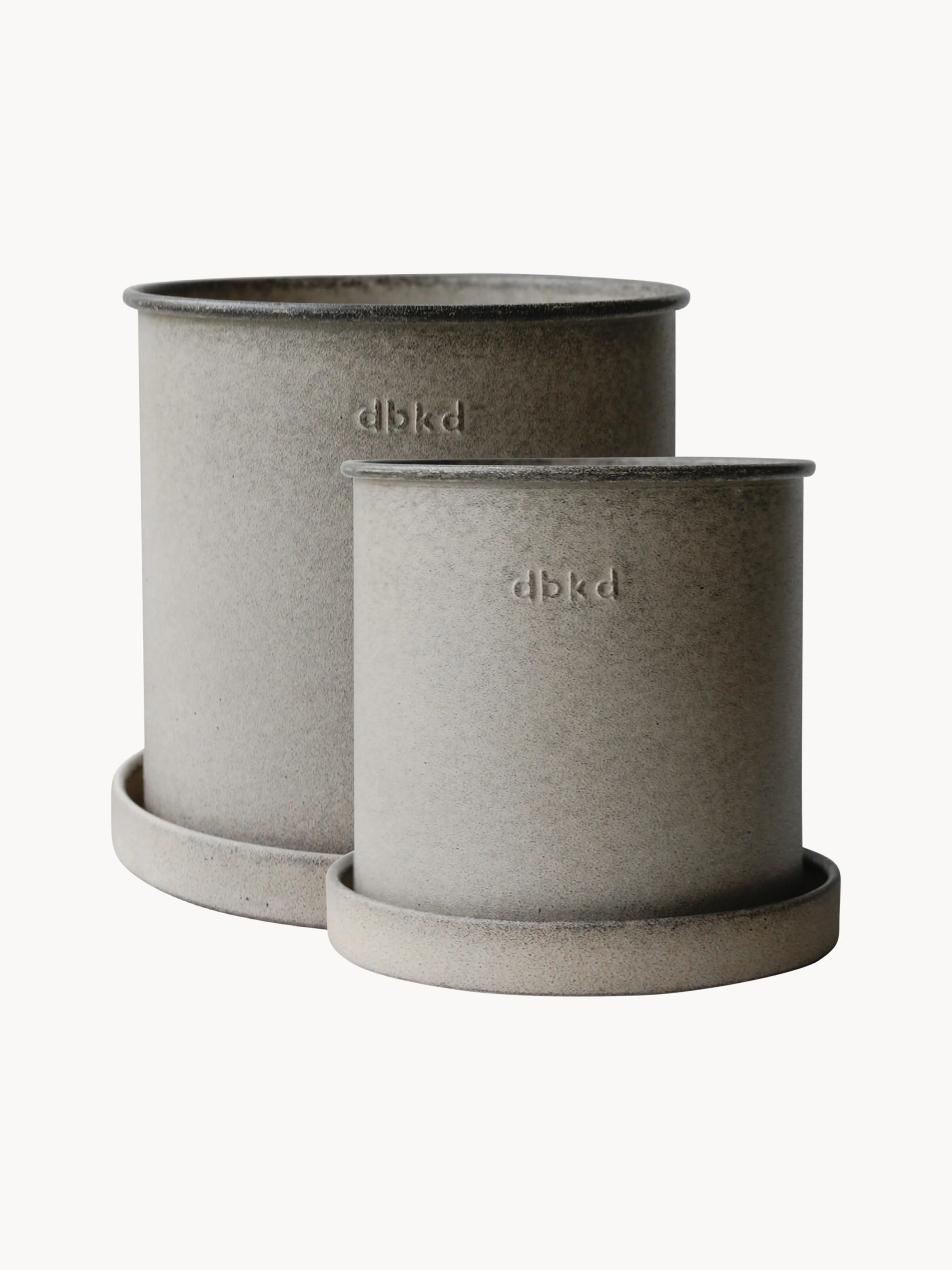 dbkd Plant flower pots, set of 2, Light beige, speckled and matt