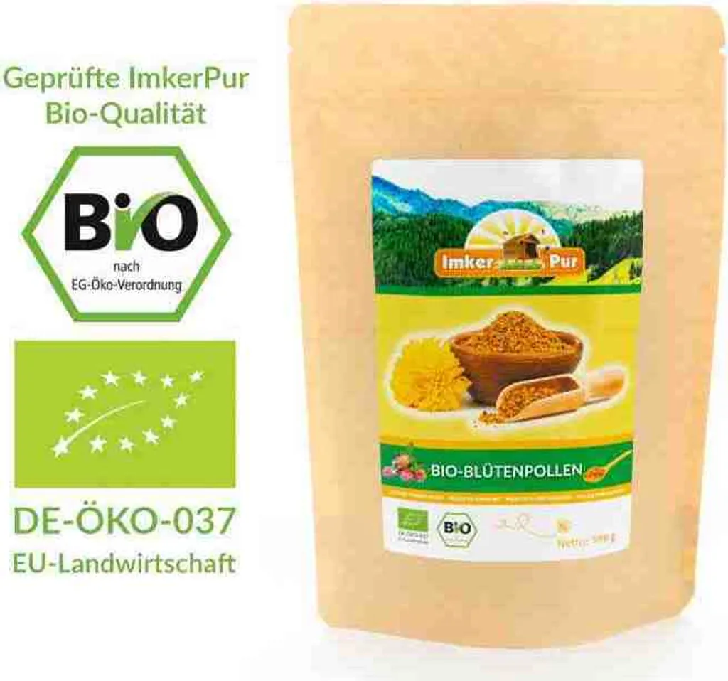 Flower pollen from ImkerPur, 1 kg, in premium beekeeper quality, residue-free, sweet and mild