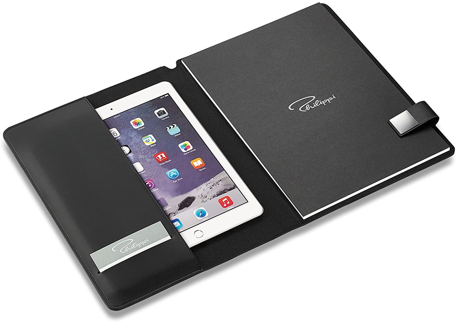 Philippi Tom Notebook Case Faux Leather Stainless Steel Magnetic A4
