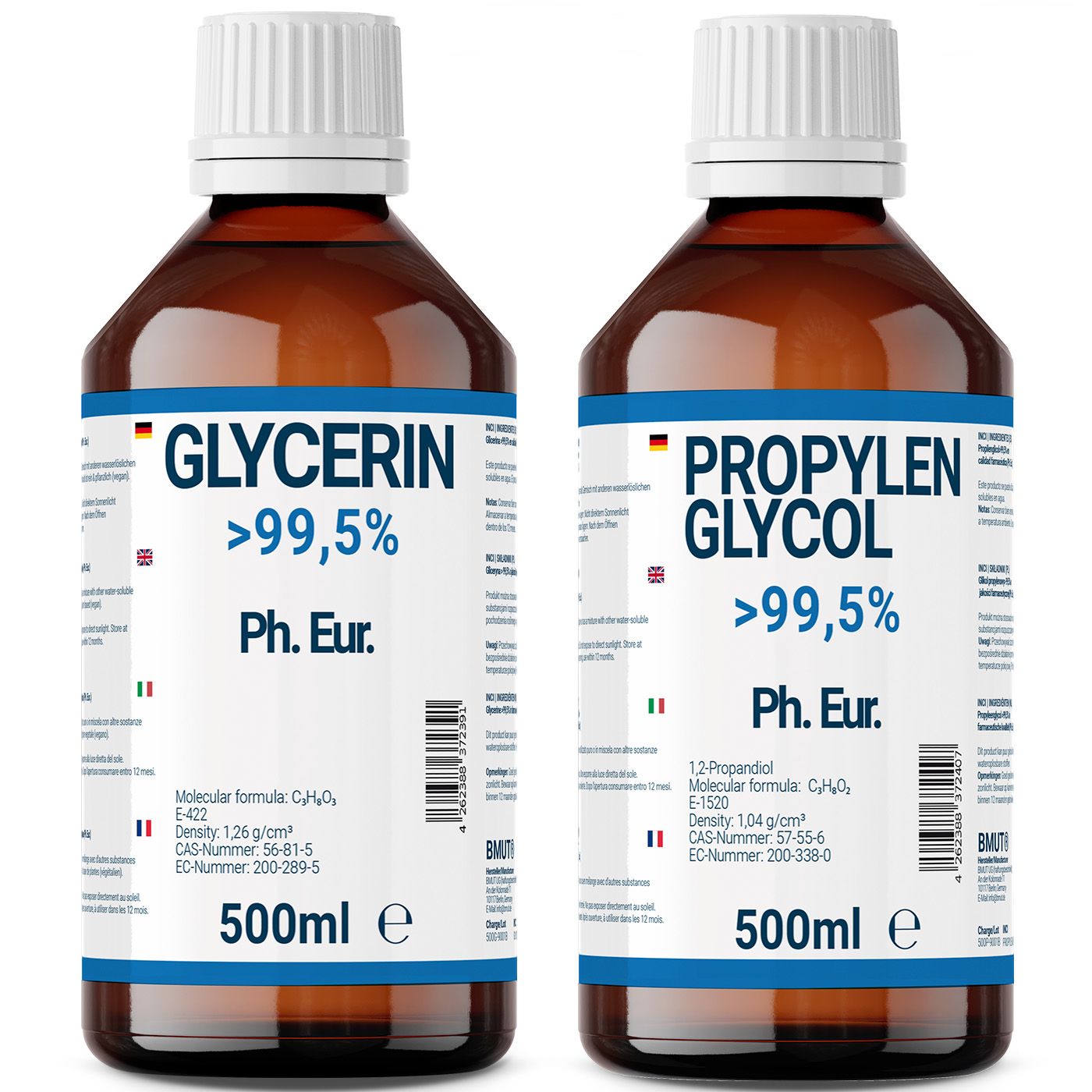 BMUT Glycerin & Propylene Glycol 99.5% Ph.Eur., 1000 ml