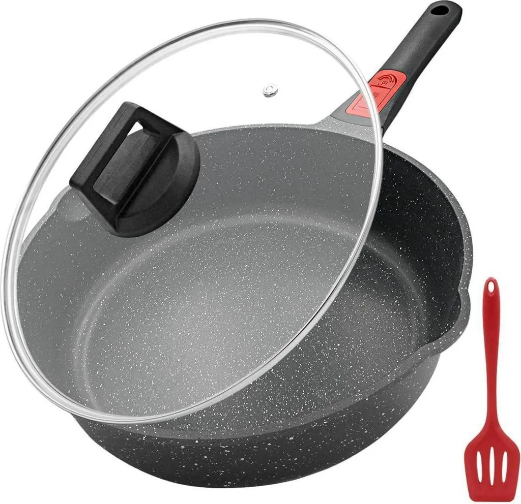 sonstige Bobikuke 28 cm frying pan with lid, non-stick coated, suitable for all hob types, oven and dishwasher safe
