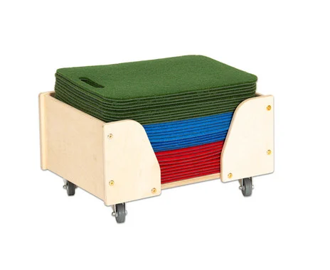 Floor-seating mats with trolley