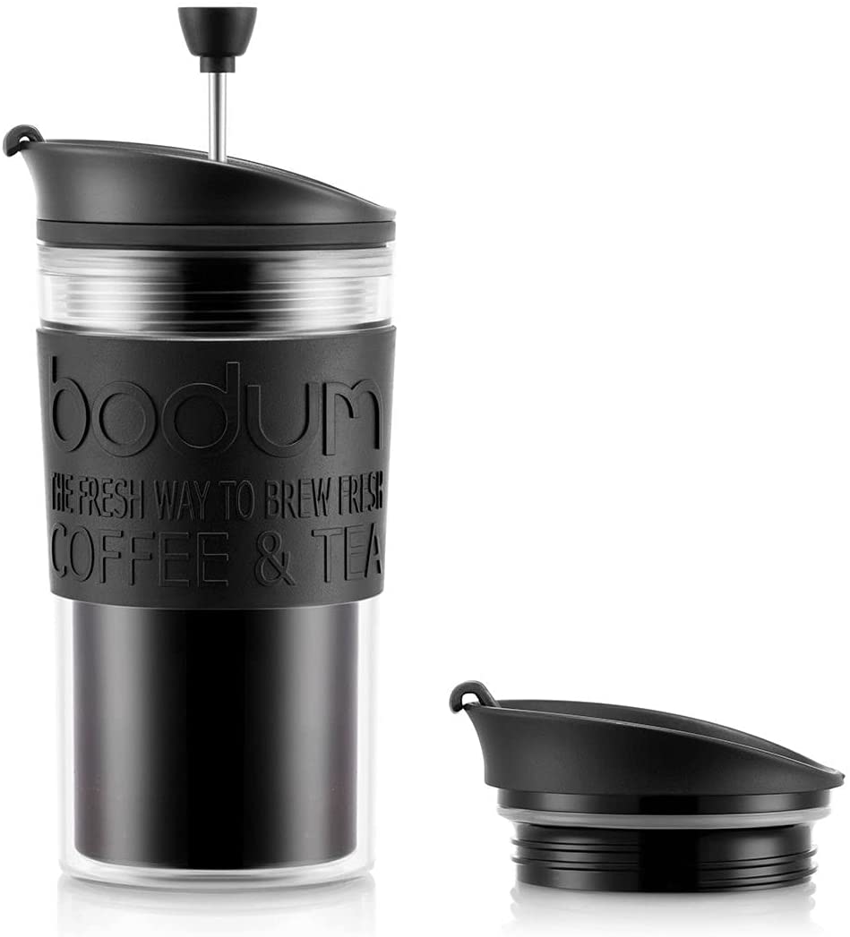 Bodum Travel Press Coffee Maker, Plastic, white/transparent, 8.9 cm