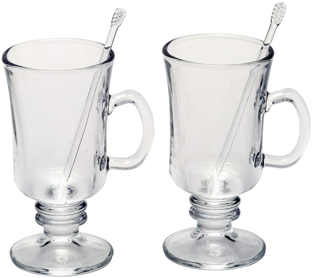Bohemia Cristal 093 006 129 Grog Glasses 200 ml with Wintertime Swizzle Sticks Set of 4