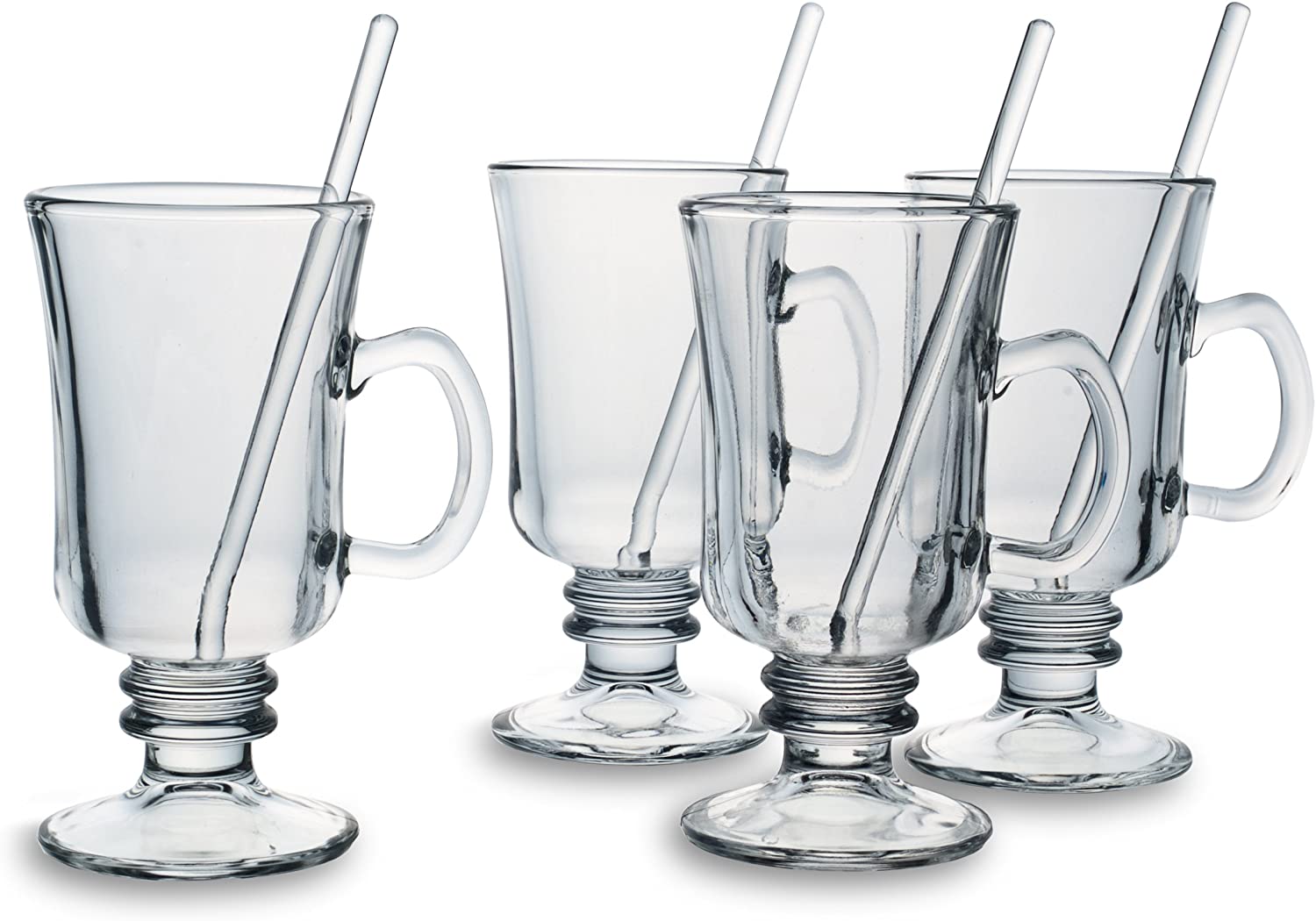 Bohemia Cristal 093 006 140 Groggläser Stirrers 200 ml with \"Winter Time Design Set of 4