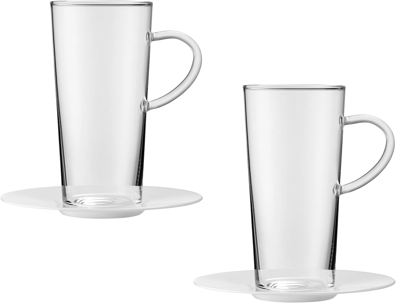 Bohemia Cristal Play of colors set of 2 Latte Macchiato Cups Made of Borosilicate Glass, 1 Saucer Plastic Drinking Glass