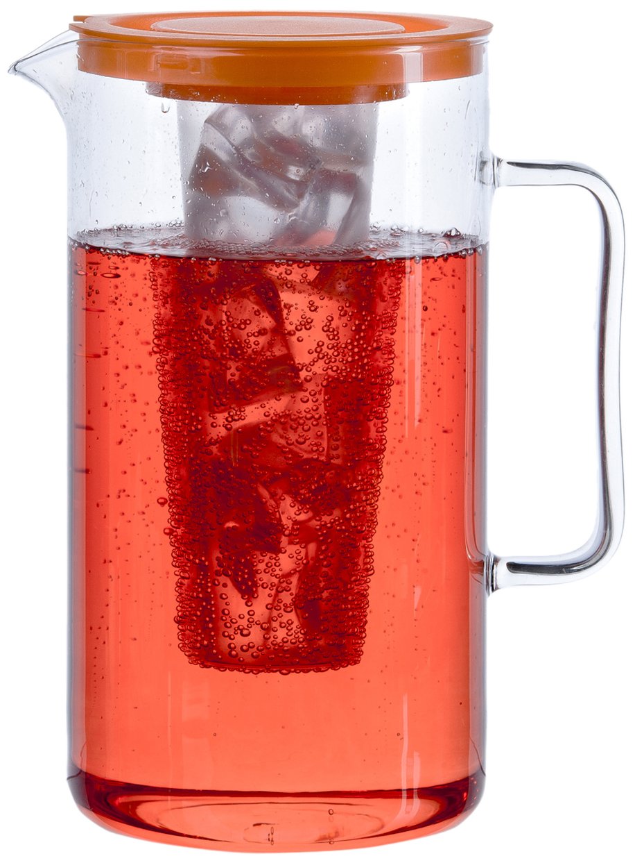 Bohemia Cristal Simax 093 006 059 Jug with Ice Cube Compartment 2 l Orange