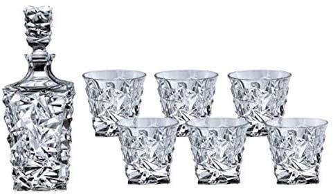 Bohemia Whisky Set Glacier Crystal Carafe + 6 Glasses