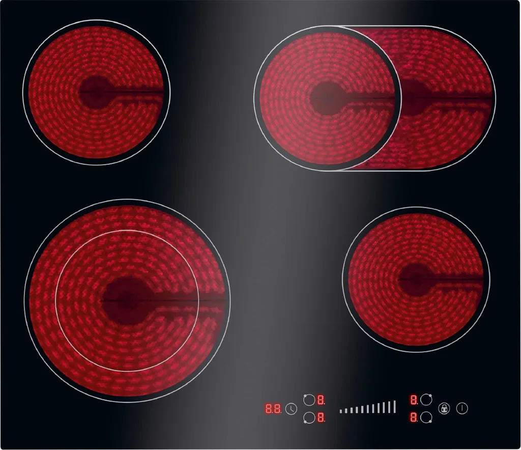 Bomann Freestanding Glass Ceramic Cooktop with 4 Cooking Zones | Slide Control & Timer Function | 9 Power Levels | 6600W Glass Ceramic Cooktop & Automatic Stop Function | EBK 7941