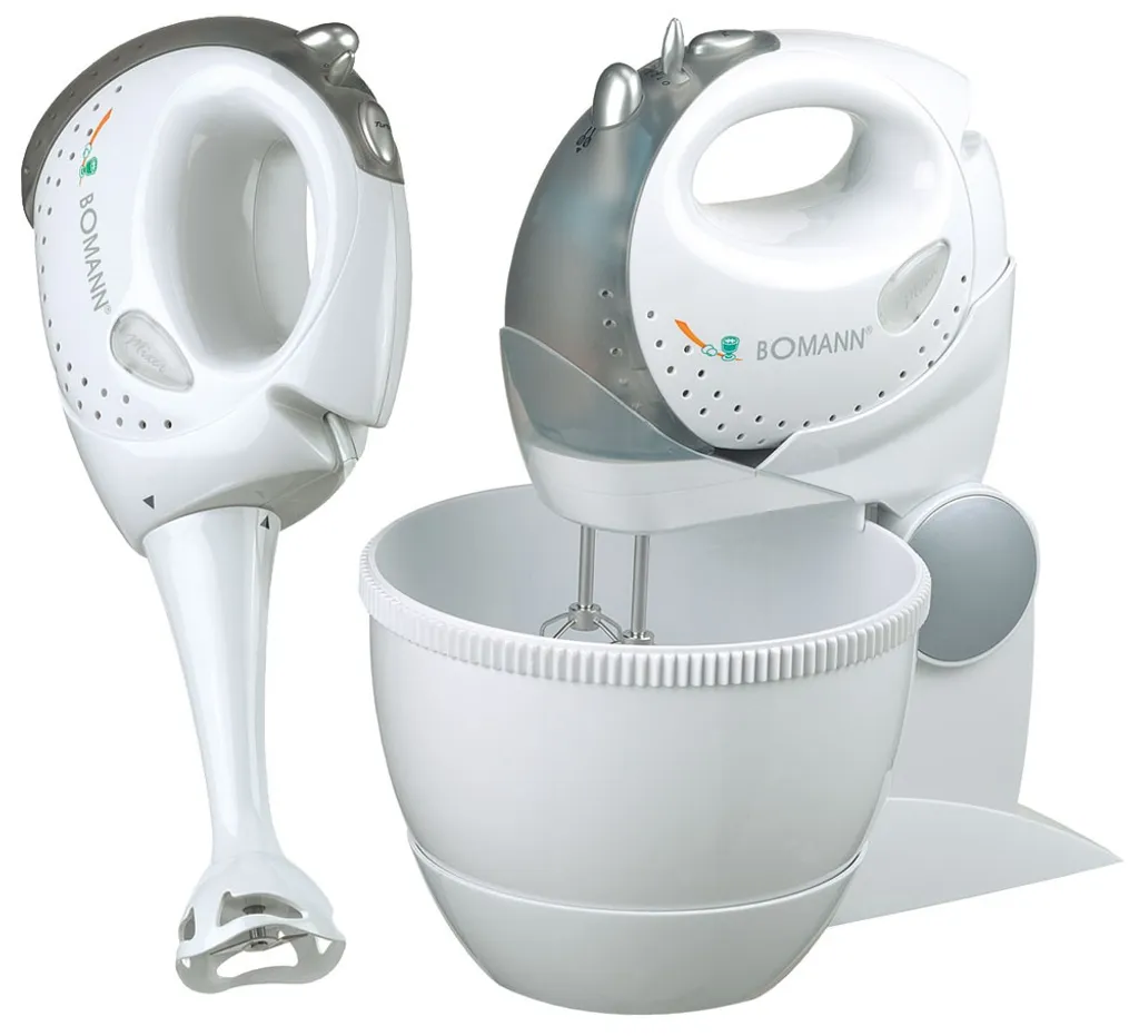 Bomann CB 336 Dough Kneading Machine and Hand Mixer in One, 5 Speeds + Turbo White/Grey