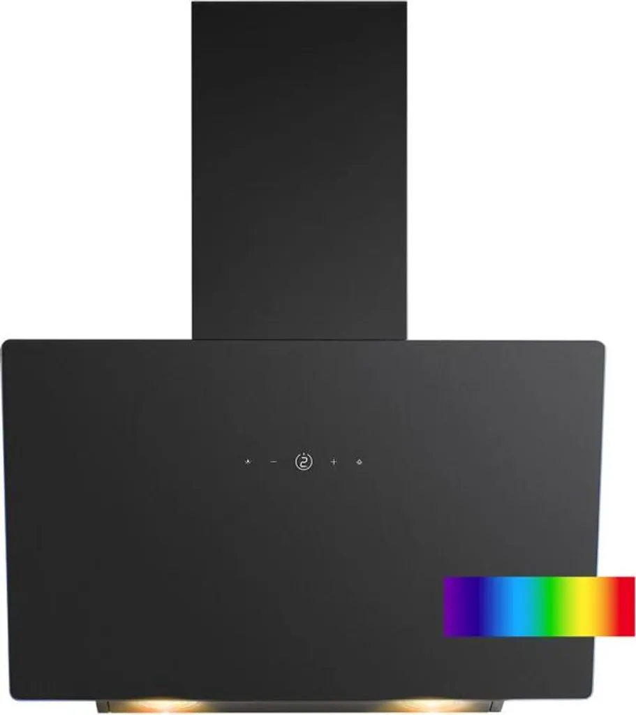 Bomann 60cm extractor hood | colorful lighting in your choice of color | recirculating and ducted extraction | mounting hardware included | recirculating DU 7611 G matte black