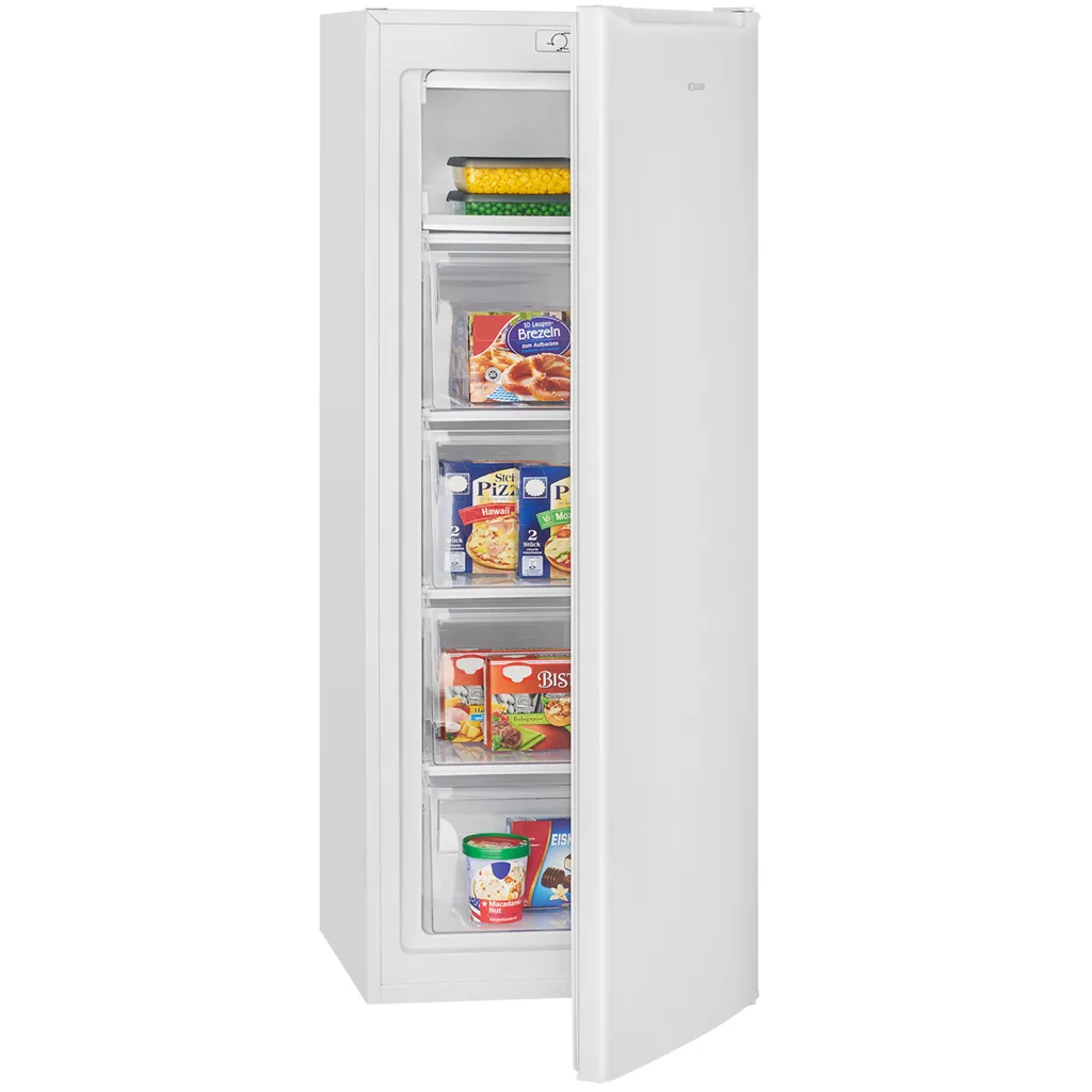 Bomann 143cm Freezer | 4-Star Freezer Compartment | ≤ -18°C | Quiet Operation | Reversible Door Hinge | Large Freezer | 168L | GS 7364 White