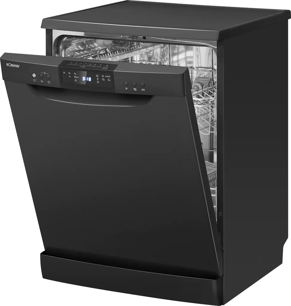 Bomann 60cm Dishwasher | 14 Place Settings | 60cm Freestanding or Built-in Dishwasher | 7 Programs & 2 Spray Levels | Delay Start | GSP 7419 Black