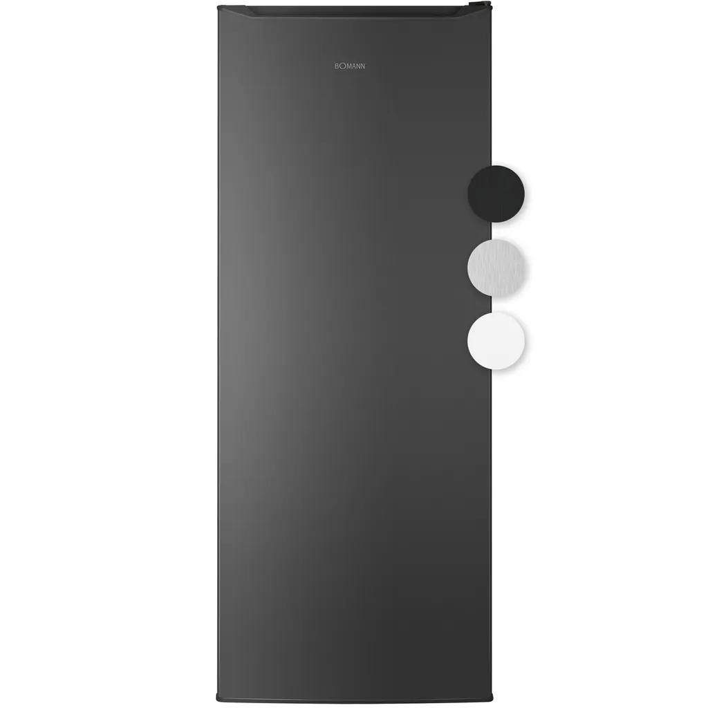 Bomann Refrigerator without Freezer Compartment 242L | 0°C to +8°C | 5 Shelves | Quiet Beverage Refrigerator | Bottle Cooler | VS 7363 Black-Stainless Steel