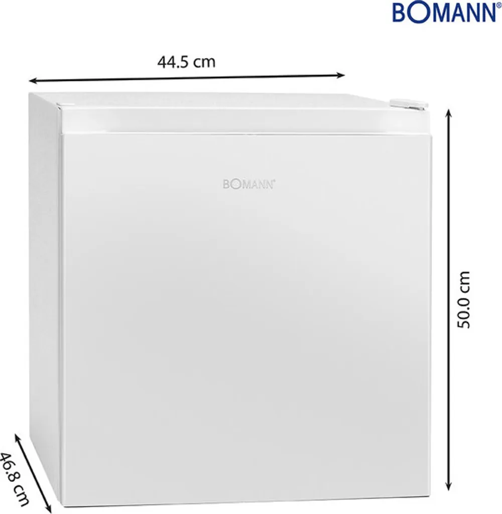 Bomann Mini Fridge 45L with Freezer Compartment, Quiet Small Cooler for Kitchen, Office, Camping and Gaming - Beverage Cooler Minibar KB 7245 White