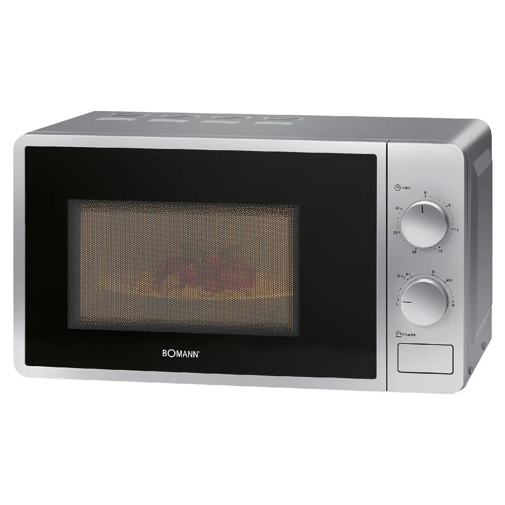 Bomann MW 6014 CB - Worktop - Solo Microwave - 20 l - 700 W - Rotary Control - Silver
