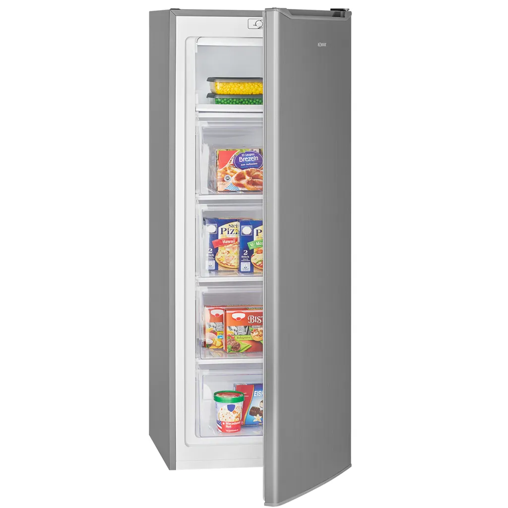 Bomann® Freezer 143cm | 4-Star Freezer Compartment | ≤ -18°C | Quiet Operation | Reversible Door Hinge | Large Freezer | 168L | GS 7364 Stainless Steel