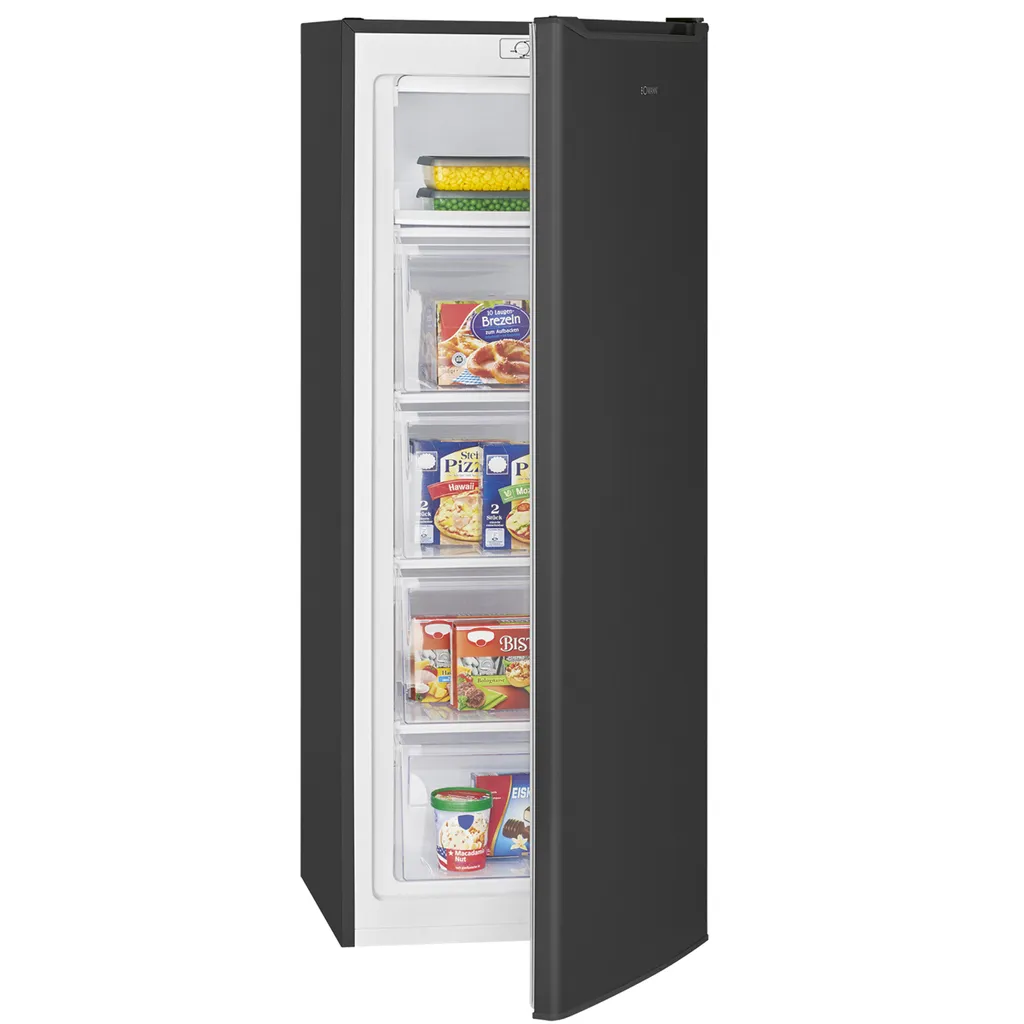 Bomann® Freezer 143cm | 4-Star Freezer Compartment | ≤ -18°C | Quiet Operation | Reversible Door Hinge | Large Freezer | 168L | GS 7364 Black/Stainless Steel