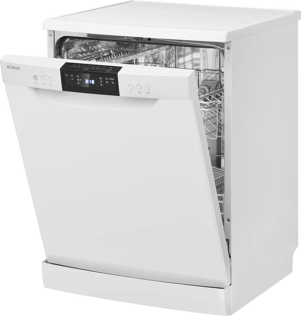 Bomann® Dishwasher 60 cm | 14 place settings | 60 cm freestanding or built-in dishwasher | 7 programs & 2 spray arms | Delay start | GSP 7419 white