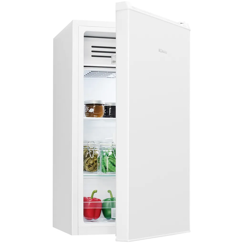 Bomann® Small Refrigerator with Freezer Compartment | Refrigerator with Freezer Compartment | 83L | Temperature Range 0°C to +8°C | 2 Shelves & 3 Door Shelves | KS 7257 White