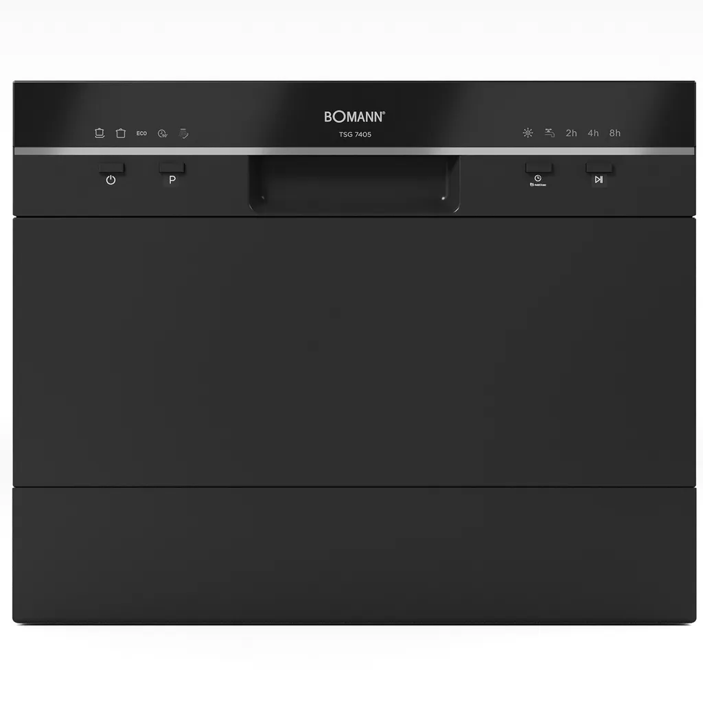 Bomann® Mini Dishwasher with Water Connection | Includes Hose | For Small Kitchens/Camping | With Overflow Protection | TSG 7405 Black