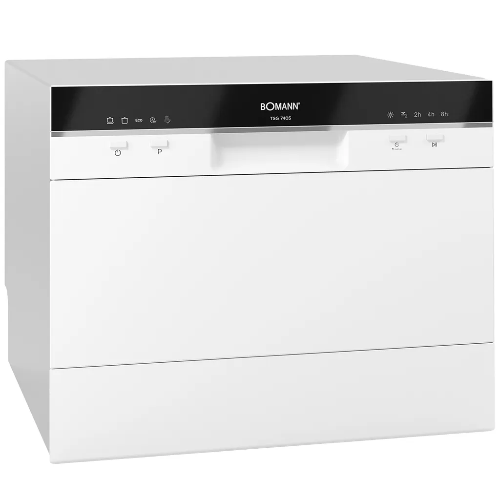 Bomann® Mini Dishwasher with Water Connection | Includes Hose | For Small Kitchens/Camping | With Overflow Protection | TSG 7405 White