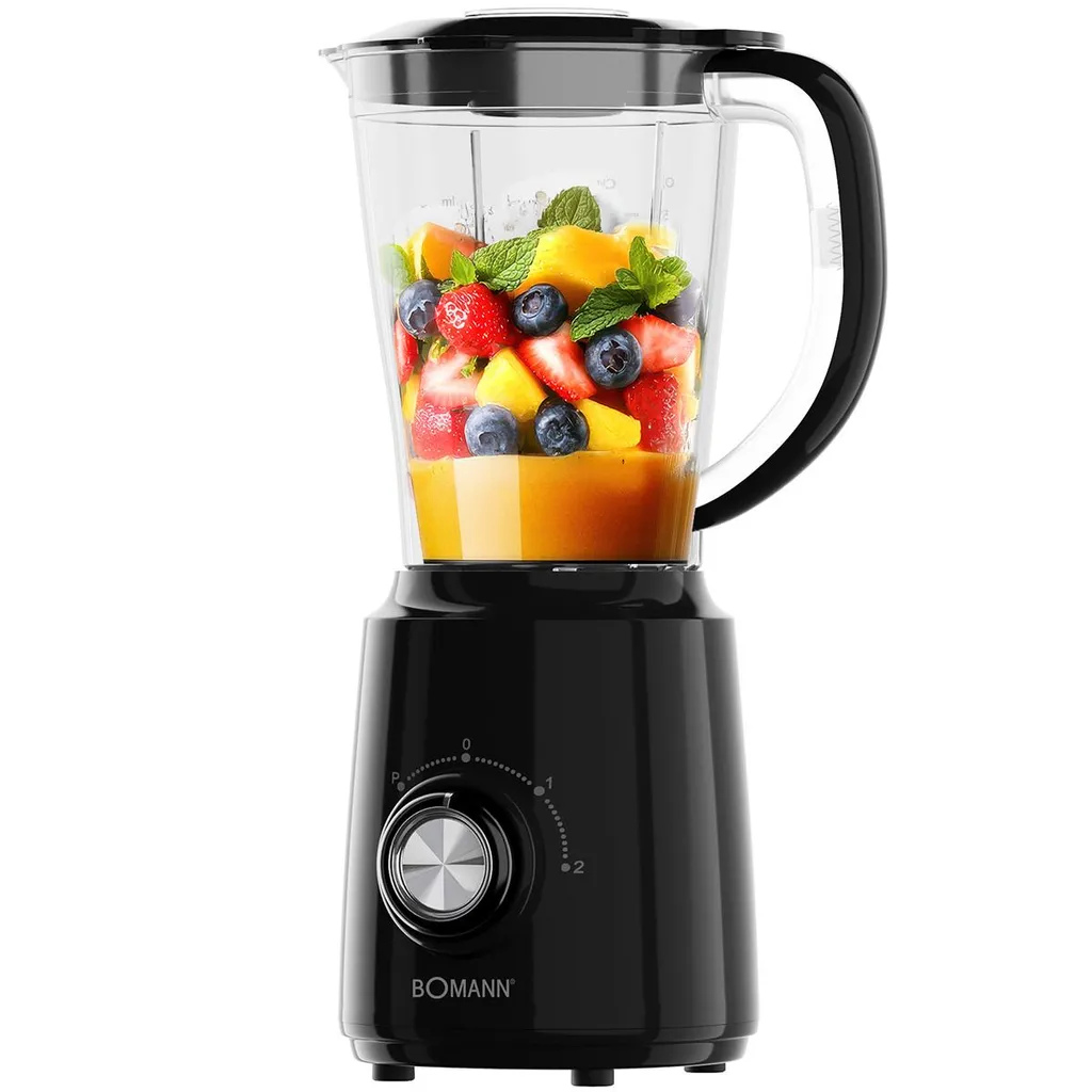 Bomann® Stand Mixer 500W | Blender | BPA-free | Stainless steel blades | 1.5L | Ice-crush function | 3 speeds | Pulse function | Refill opening | UM 6091 CB