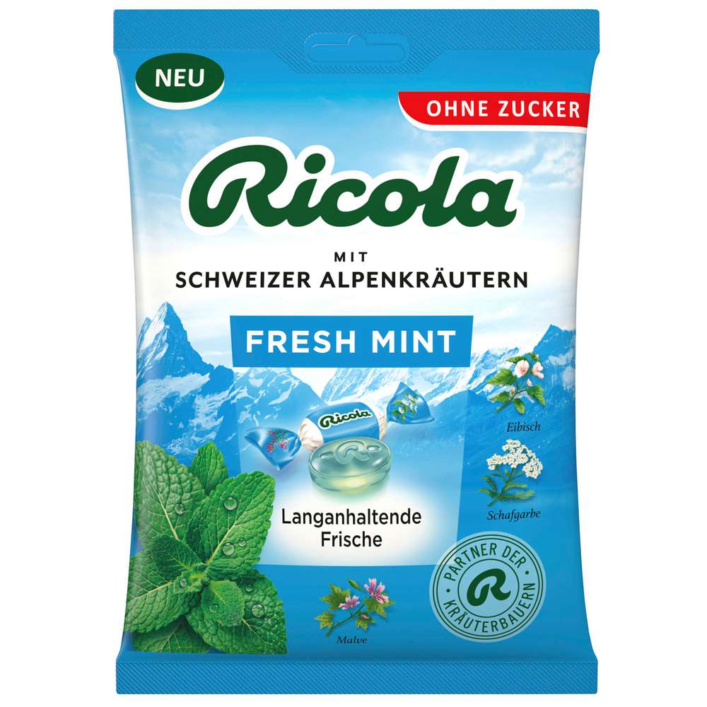 Ricola Fresh Mint candies without sugar 75g