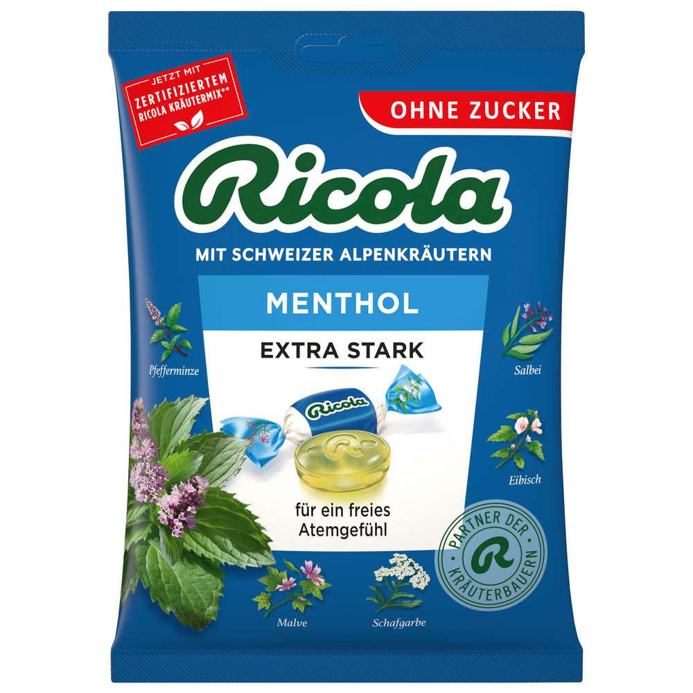 Menthol extra strong sugar-free candies