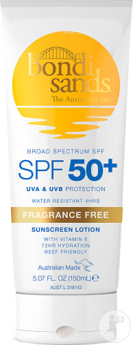 Bondi Sands Sunscreen Body Lotion SPF50+ Fragrance Free Tube 150ml